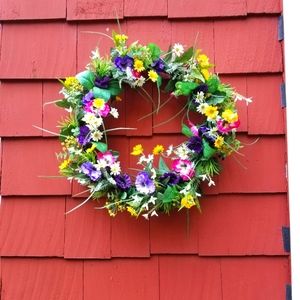 29 Inch - Vintage - Grapevine Wreath - Faux Flowers Granny Style